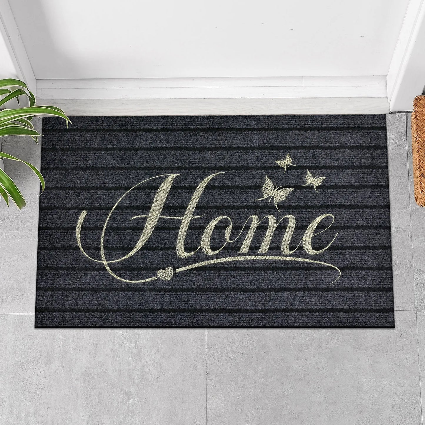 Tapis d'entree "home" avec papillons