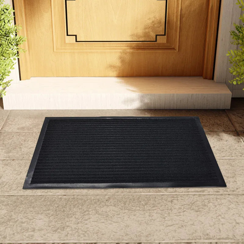 Tapis d'entrée noir standard à rayures 